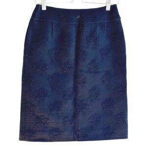 Courreges Black Wool Vintage Skirt Textured Pencil Knee Length Tailored US 6